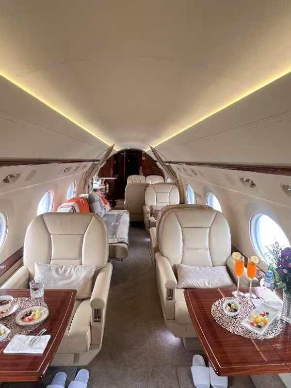 Heavy private jet interior view